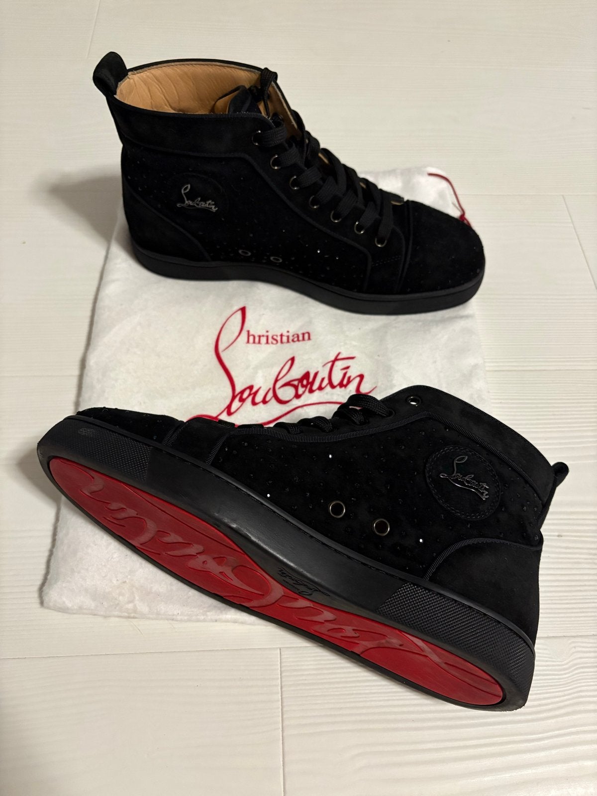 Christian Louboutin schoenen - Zwart Maat 41, Zwart, Ophalen of Verzenden, Sneakers of Gympen, Zo goed als nieuw