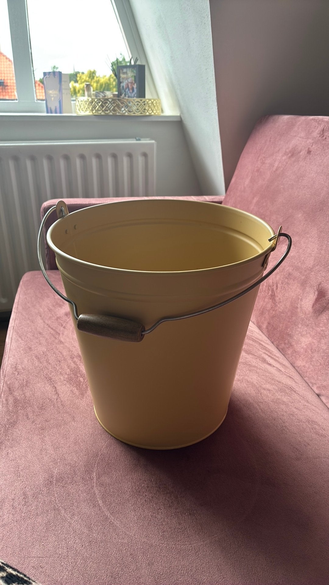 Ikea âkerbär plantenbak emmer geel, Ophalen of Verzenden, Zo goed als nieuw, Kunststof, Met handgreep