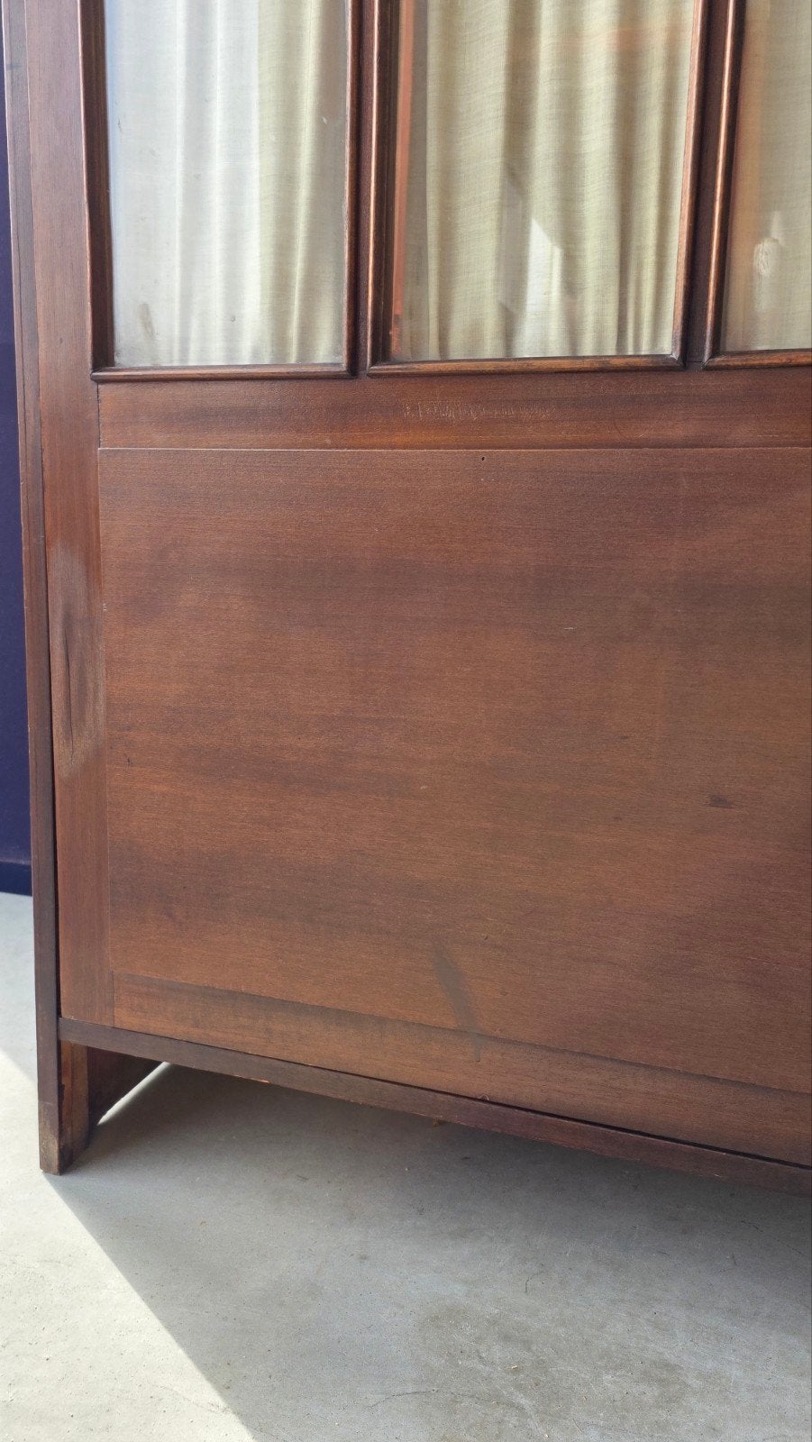 Vintage vitrinekast, boekenkast, houten kastje met glas, Glas, 25 tot 50 cm, Nvt, Nvt