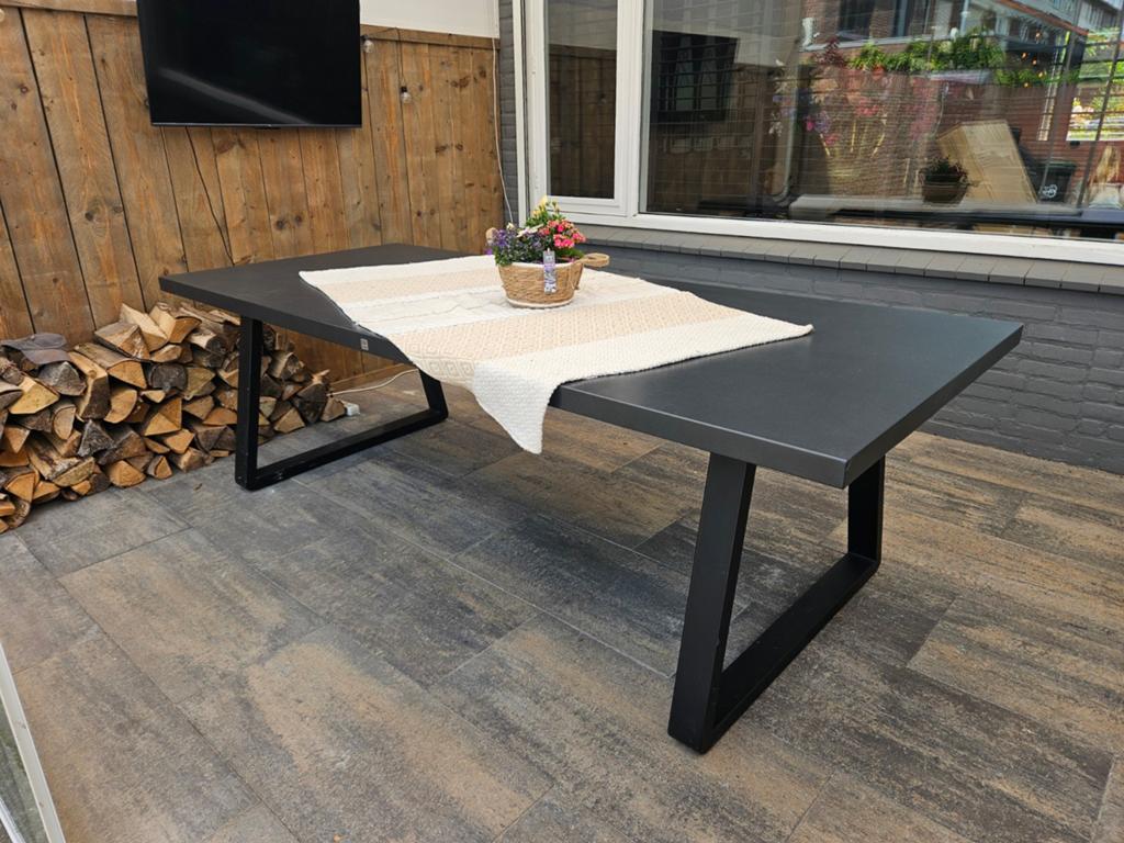 Antraciete tuintafel 240x100 met U poot, Ophalen, Rechthoekig, Hout