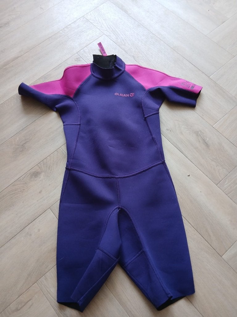 Wetsuit meisjes Shortie mt. 140 tot 8 jaar, Watersport en Boten, Watersportkleding, Ophalen of Verzenden, Zo goed als nieuw, Kind