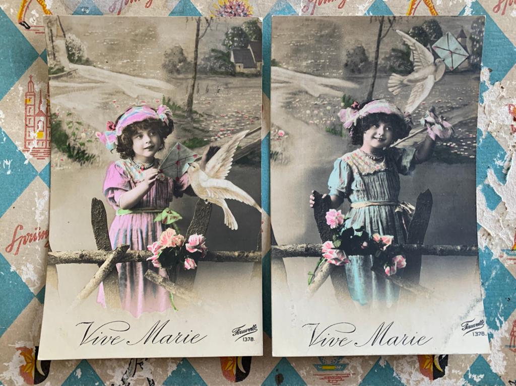 1912 Vive Marie - meisje met postduif (II), Ophalen of Verzenden, Voor 1920, Gelopen, Kinderen