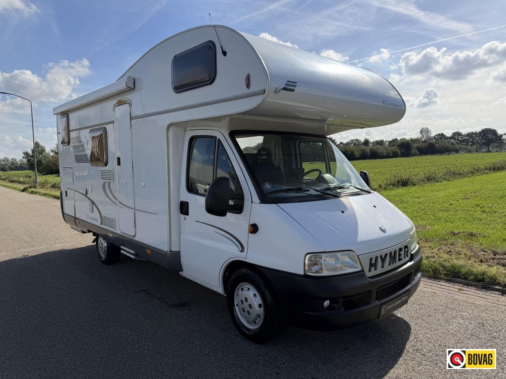 Hymer Camp Classic 524 | Stapelbed | Airco | 6 pers., Ringverwarming, Fiat, Raamblindering, Bedrijf