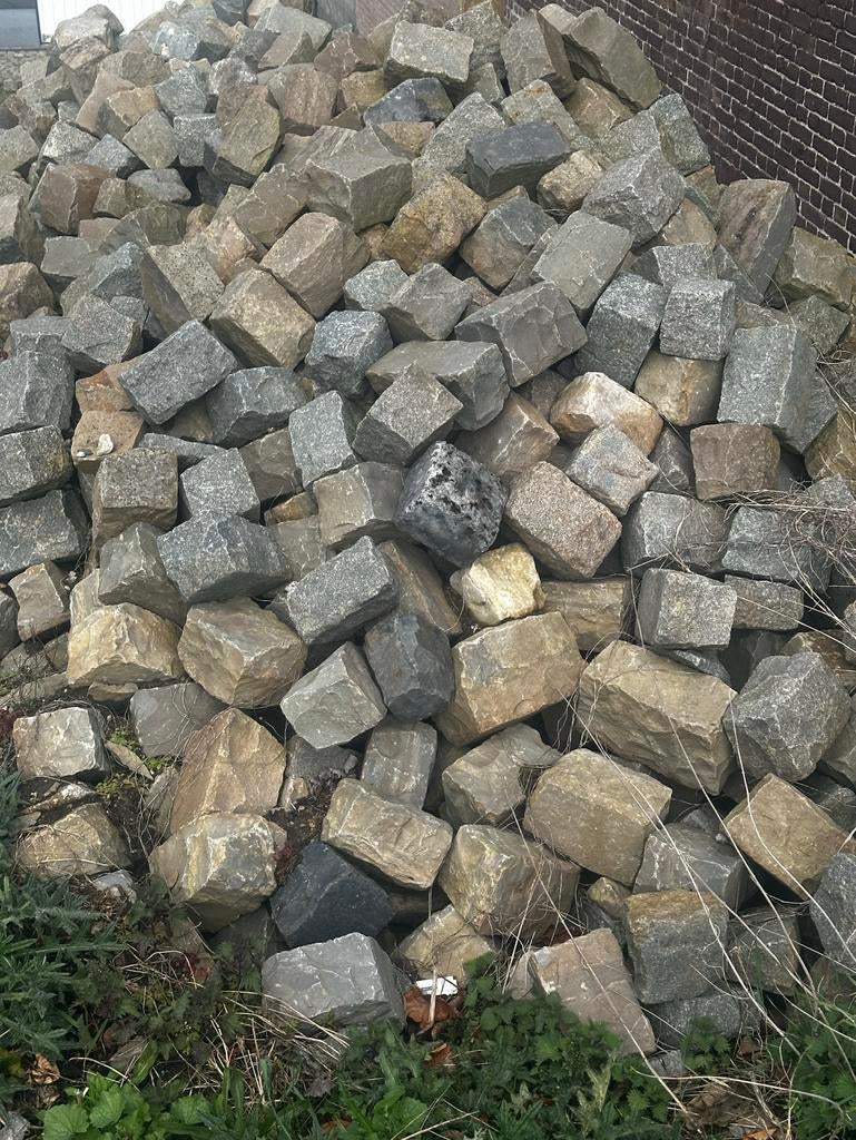 Rechthoekige Profier kasseien - Gebruikt, Tuin en Terras, Tegels en Klinkers, Ophalen, Gebruikt, Natuursteen, Klinkers