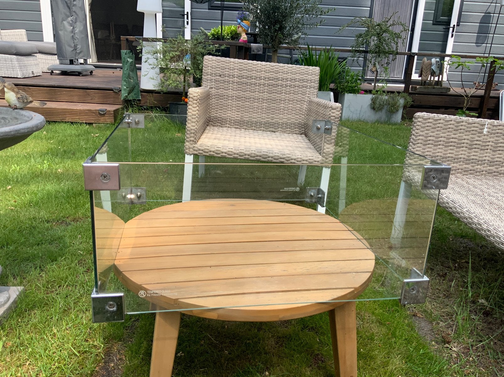 Veiligheids ombouw van glas voor vuurtafel happy cocooning, Tuin en Terras, Vuurtafels, Ophalen, Zo goed als nieuw