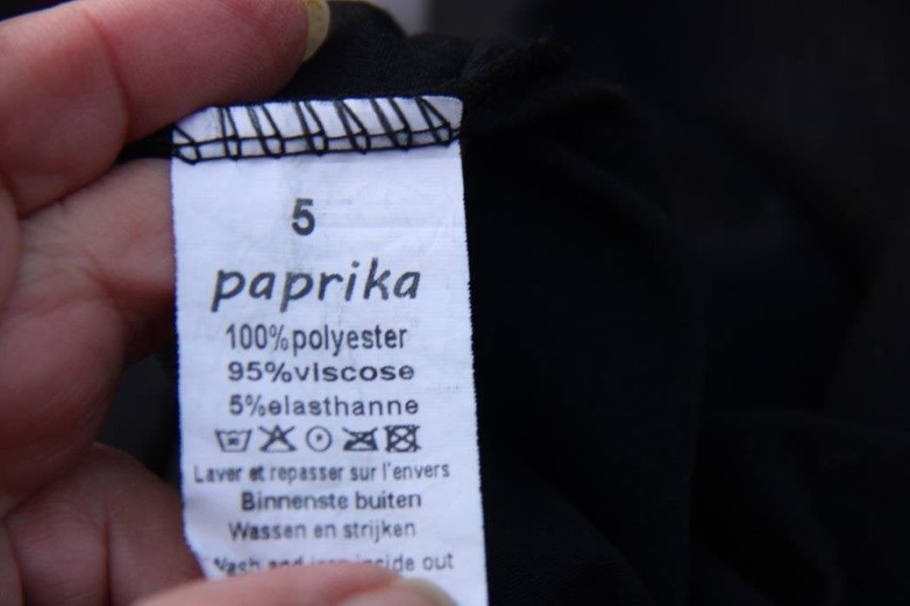 Overslagjurk zwart/ bruin/ fuschia Paprika T5(52) Vaste prij, Kleding | Dames, Ophalen of Verzenden, Zo goed als nieuw, Paprika