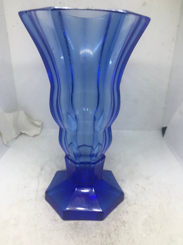 jugendstil art deco ludwig moser & sohne glas vaas, Antiek en Kunst, Ophalen of Verzenden