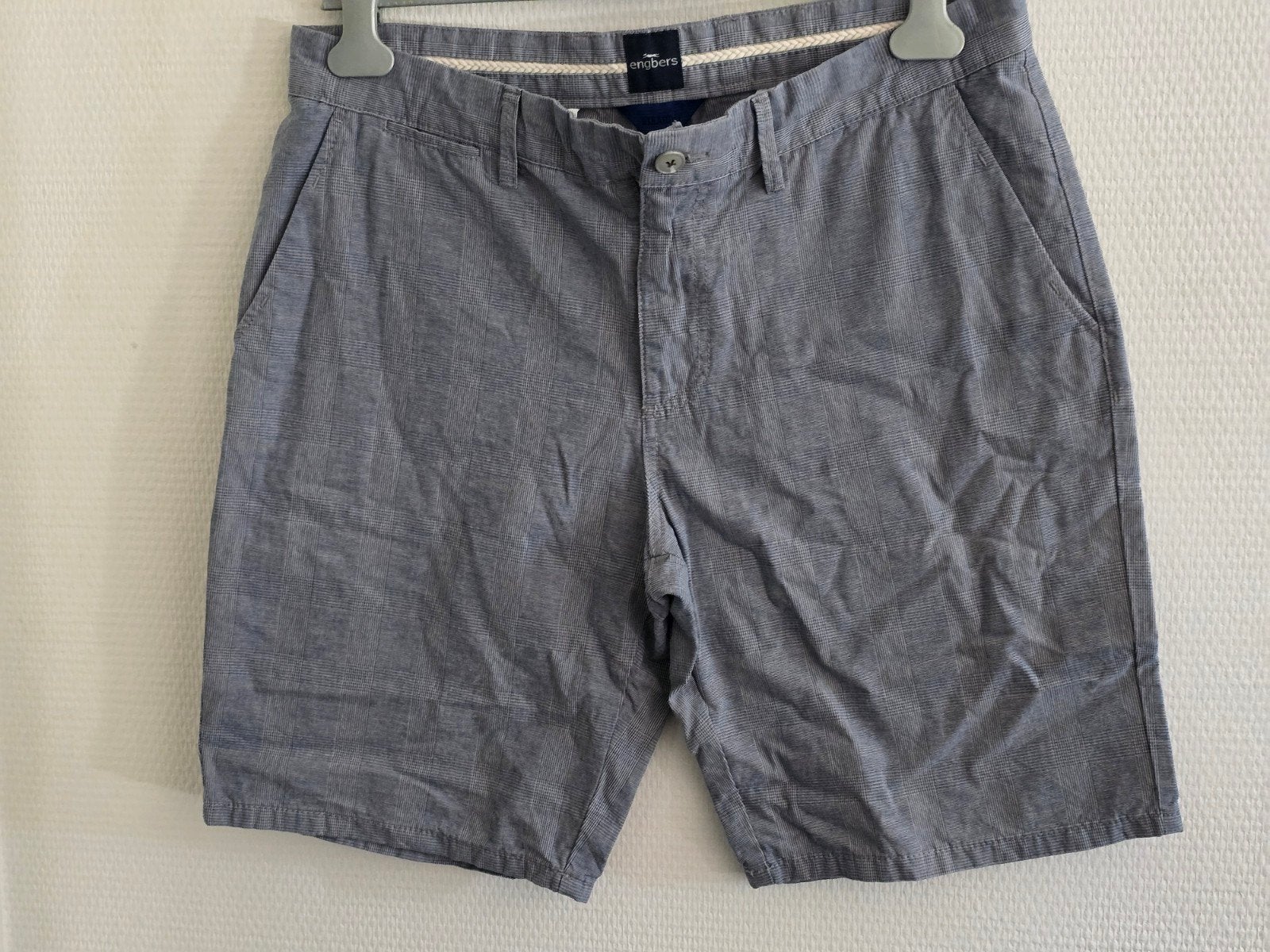 Engbers Heren Shorts - Maat 52 - Blauw/Grijs Geruit, Maat 52/54 (L), Blauw, Ophalen of Verzenden, Engbers