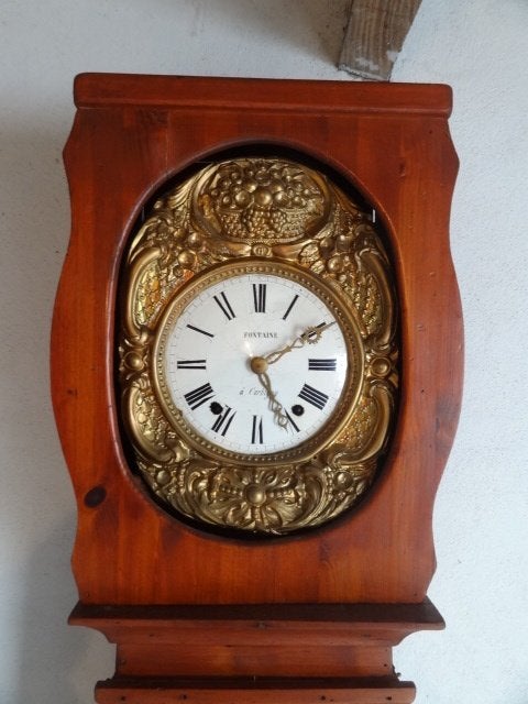 Staande klok, Comtoise, hoog ca 229 cm, met opwindsleutel, Ophalen