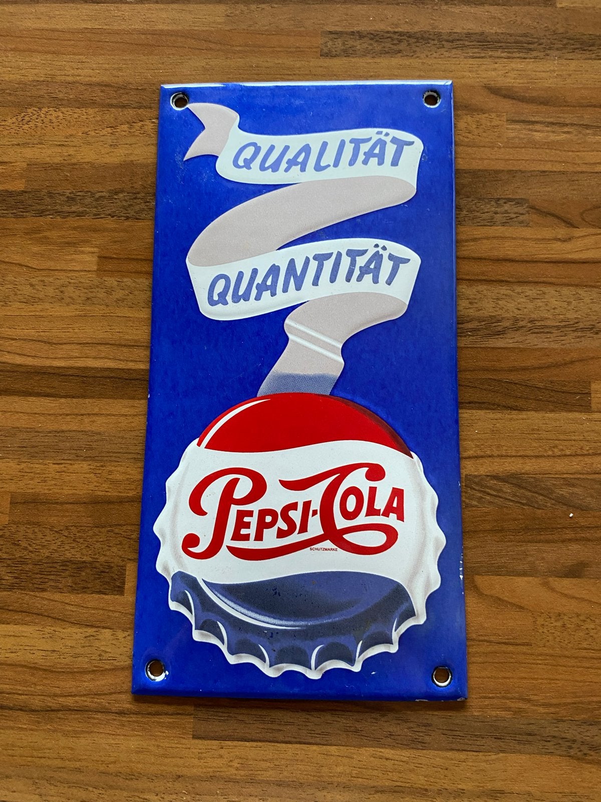 Pepsi-Cola Emaille Reclamebordje- Kwaliteit & Kwantit, Ophalen of Verzenden