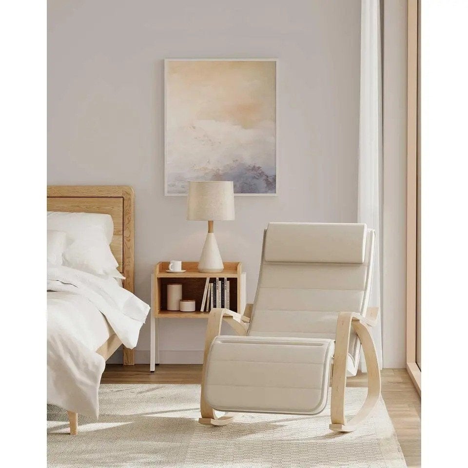 Relaxfauteuil Jackson Beige | Als Nieuw, Compleet Gemonteerd, Ophalen, 75 tot 100 cm, Zo goed als nieuw, Hout