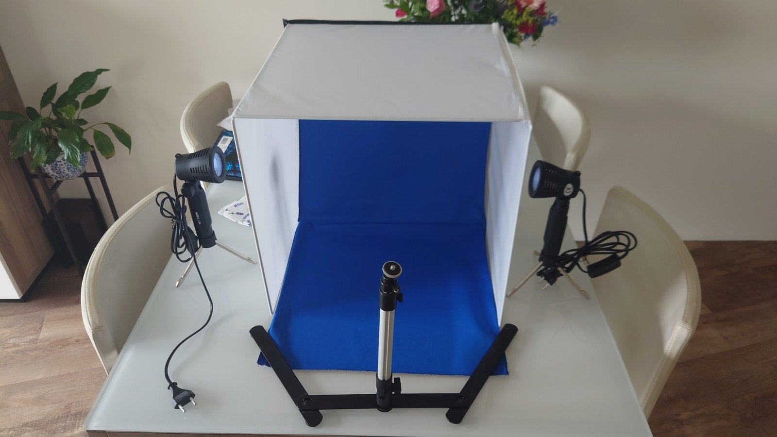 Fotostudio met statief en lampen, Audio, Tv en Foto, Fotografie | Fotostudio en Toebehoren, Ophalen of Verzenden, Zo goed als nieuw