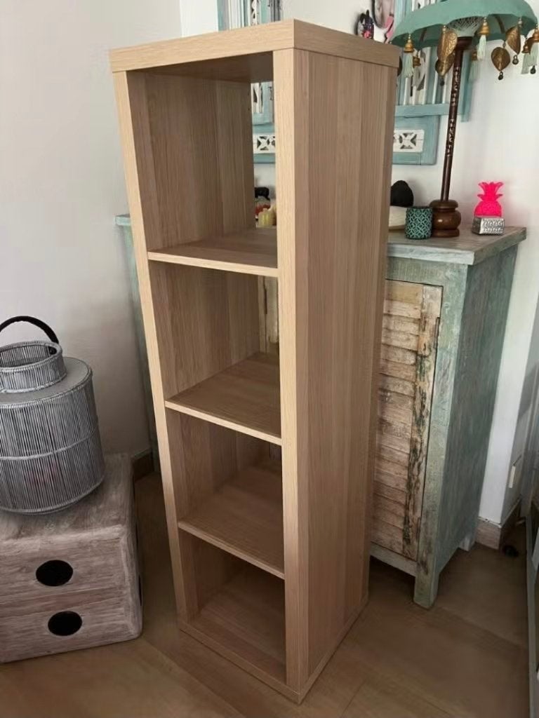 4 vaks Kallax open kast vakkenkast 4x1 bruin Ikea, Ophalen, Minder dan 50 cm, 5 laden of meer, 100 tot 150 cm