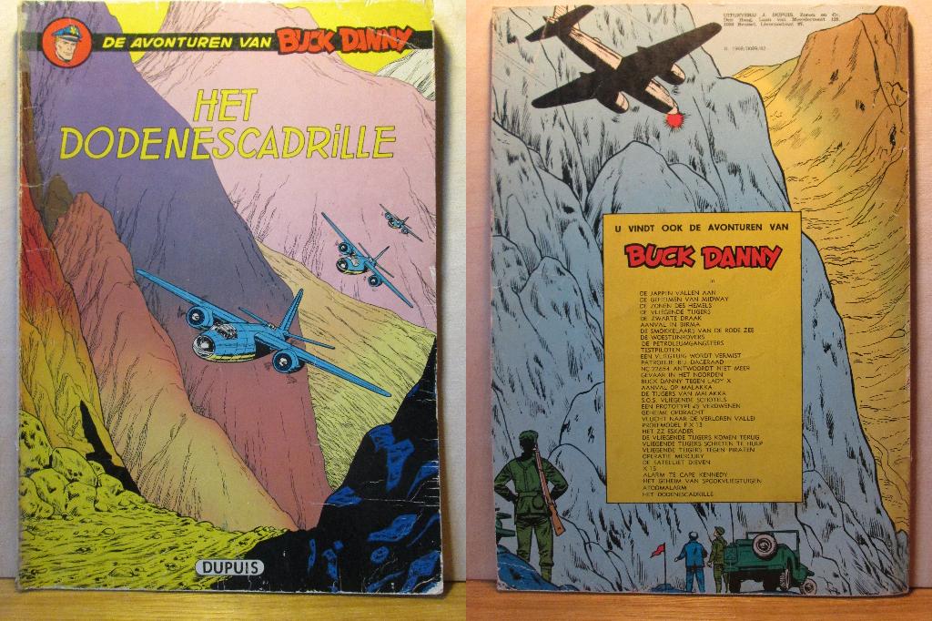 Buck Danny 35 - Het Dodenescadrille (1e druk SC), Eén stripboek, Ophalen of Verzenden, Gelezen, Hubinon & Charlier