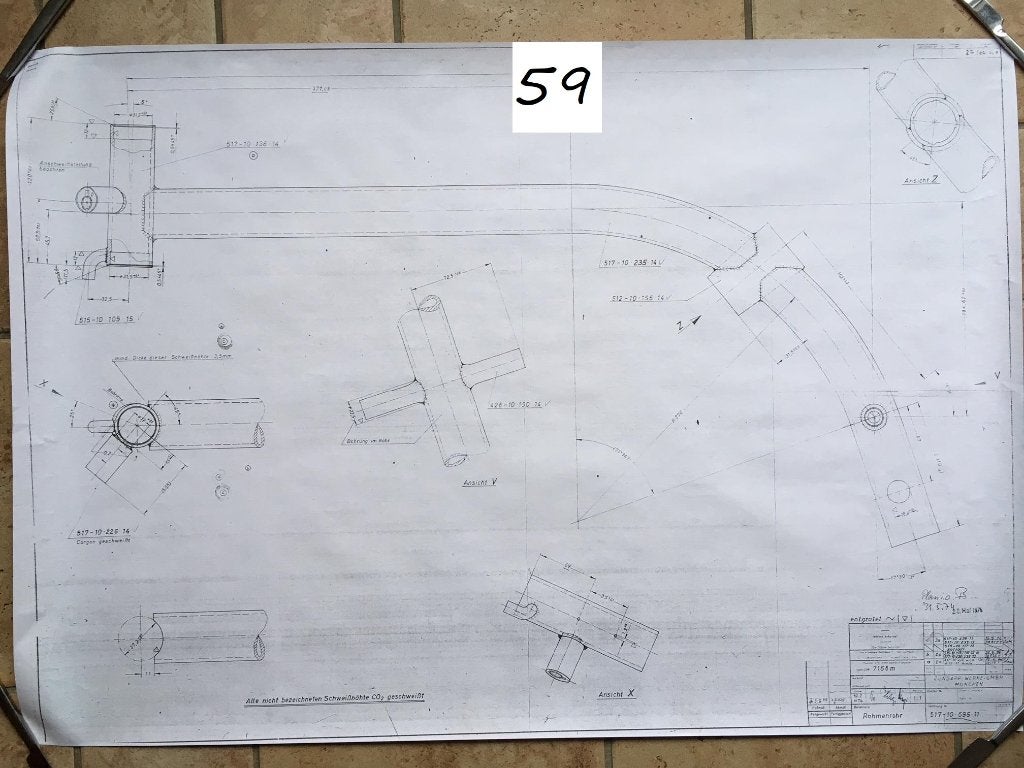 zundapp 517 frametekening, Ophalen of Verzenden, Gebruikt, Frame