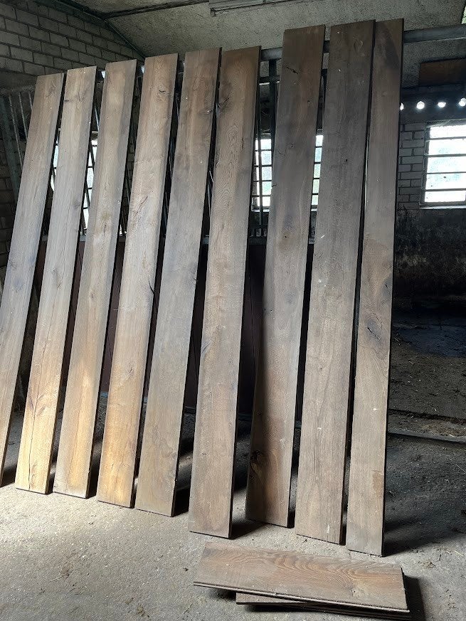 Eiken houten planken, Frans rustiek, Doe-het-zelf en Verbouw, Ophalen, Minder dan 25 mm, Eiken, Nieuw