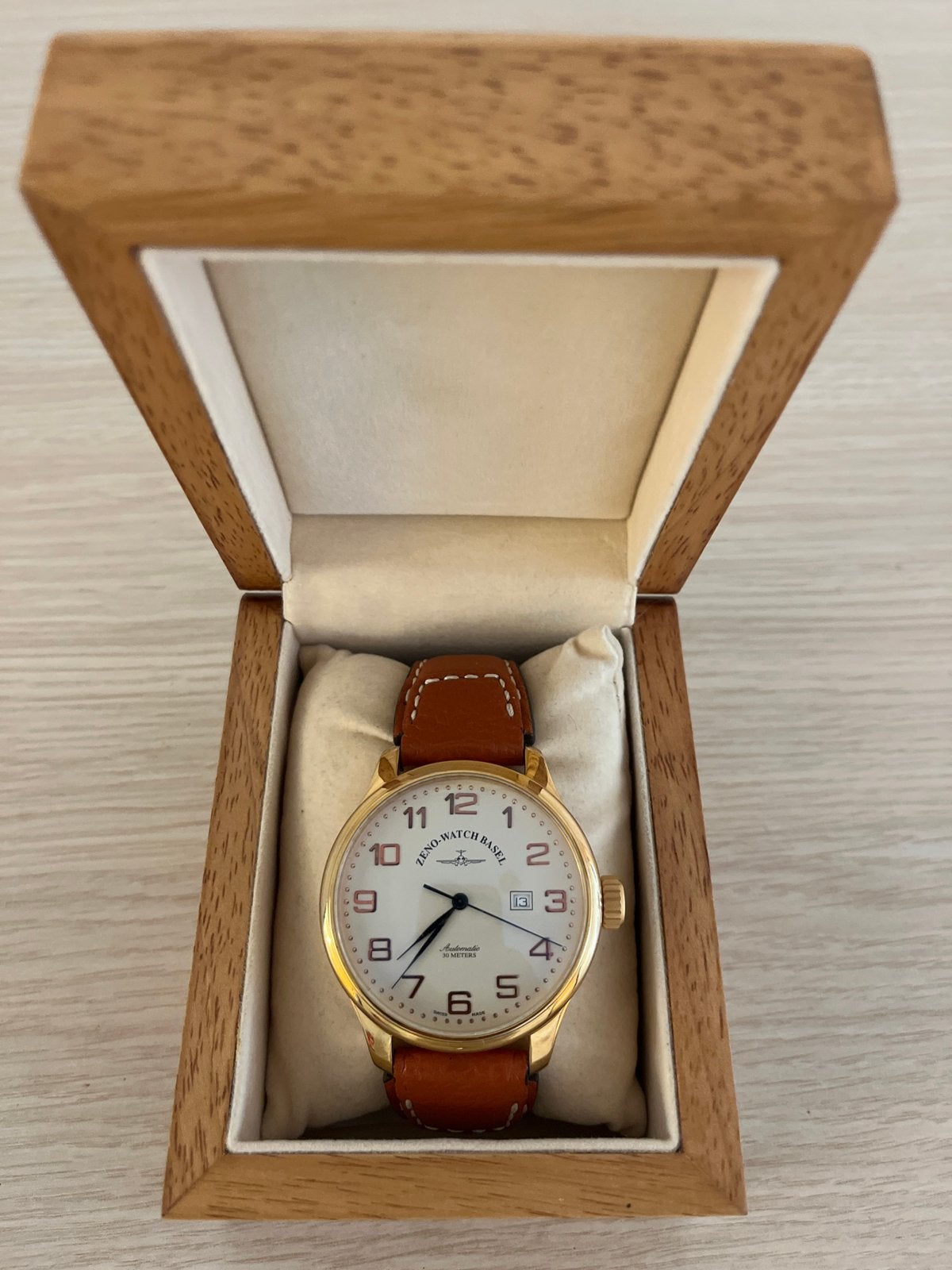Zeno-Watch Basel automatisch horloge, geelgoud. 43mm, Sieraden, Tassen en Uiterlijk, Horloges | Dames, Overige merken, Overige materialen