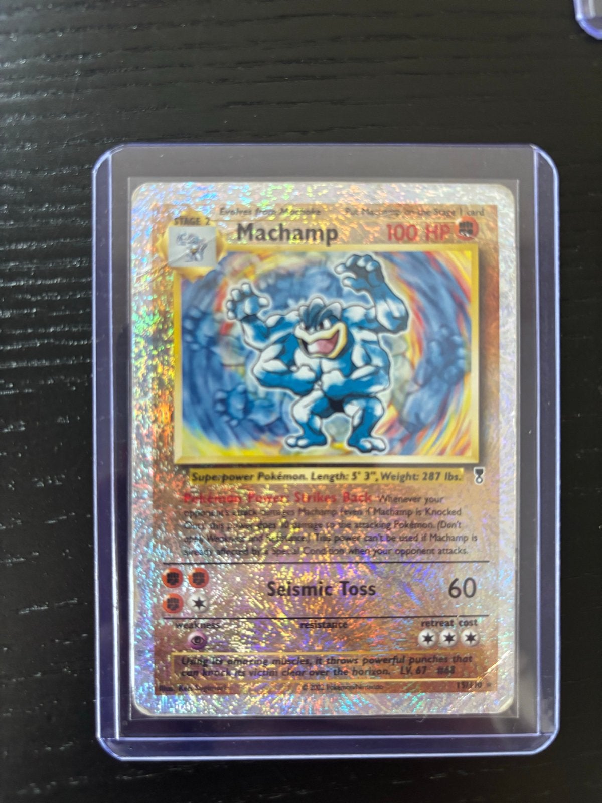 Machamp Holo Foil Pokémon Kaart, Hobby en Vrije tijd, Ophalen of Verzenden, Gebruikt, Losse kaart, Foil