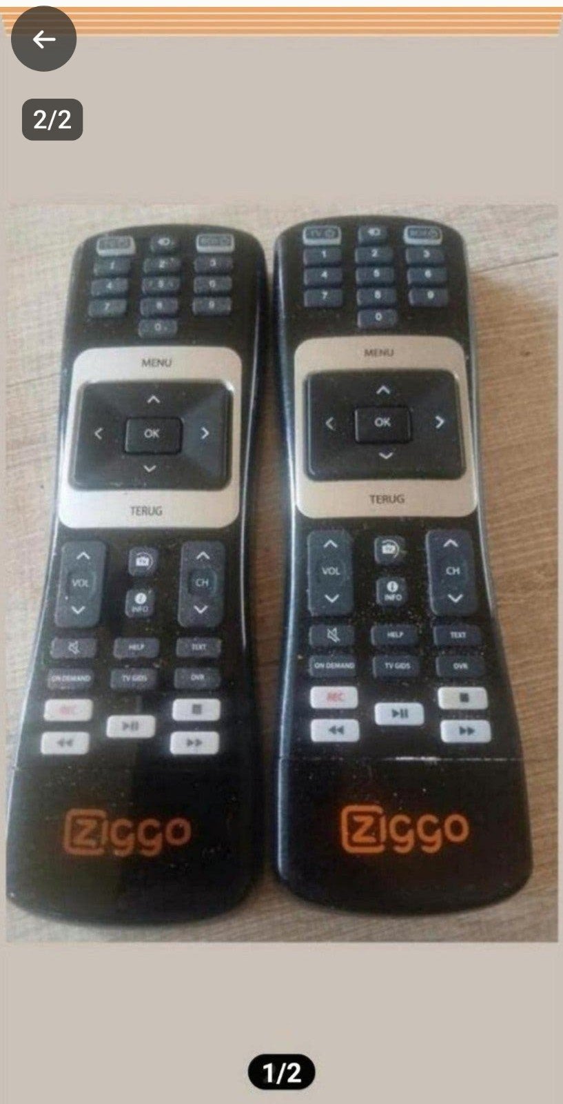 2 Ziggo afstandsbedieningen, Audio, Tv en Foto, Ophalen of Verzenden, Gebruikt, Origineel, Mediaspeler