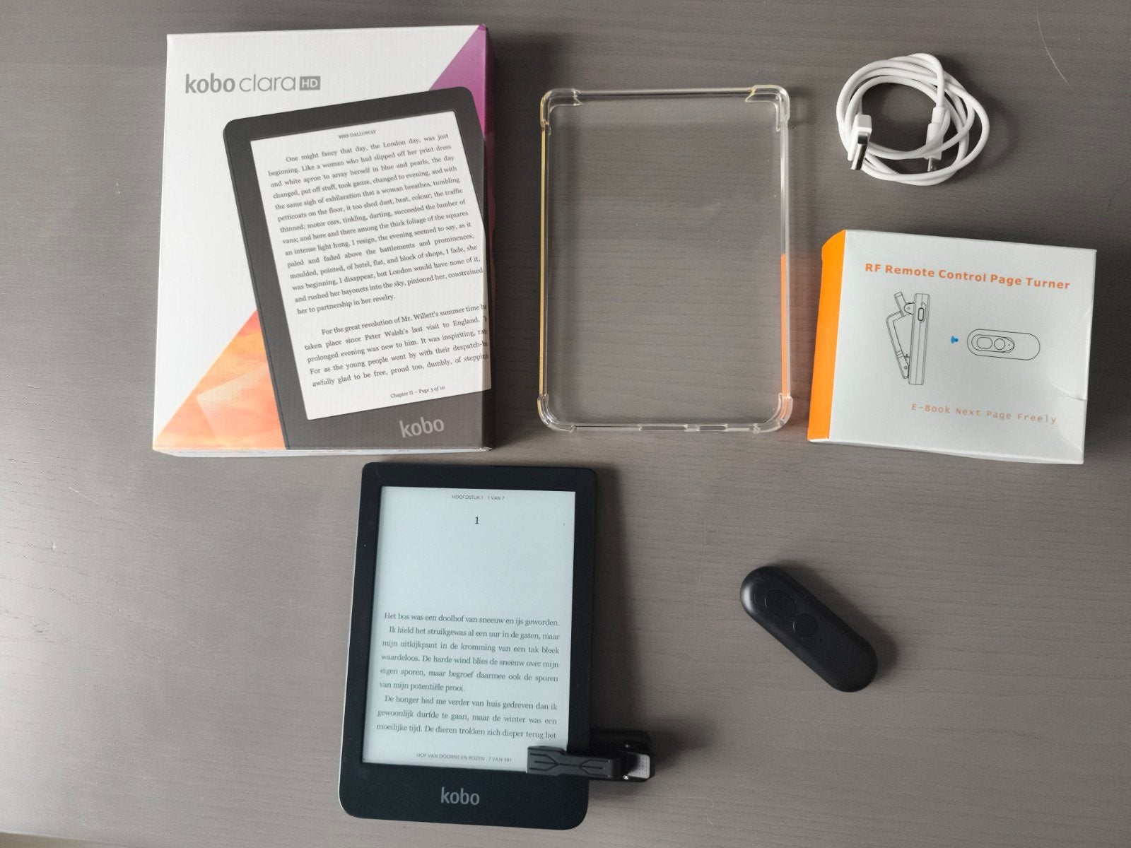 Kobo Clara HD E-reader met doos en afstandsbediening, Gebruikt, 8 GB, Kobo, Ophalen of Verzenden