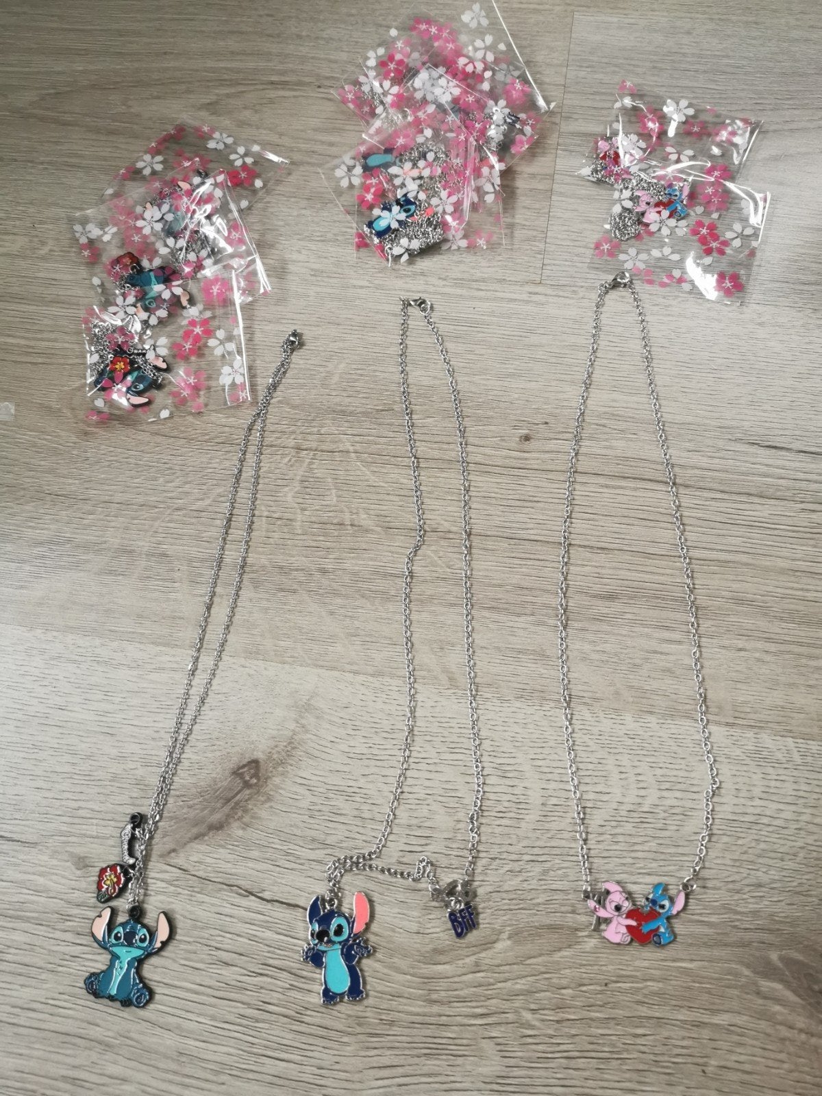 Stitch en Angel kettingen - BFF, Liefde, Ohana, Blauw, Nieuw, Ophalen of Verzenden, Overige materialen