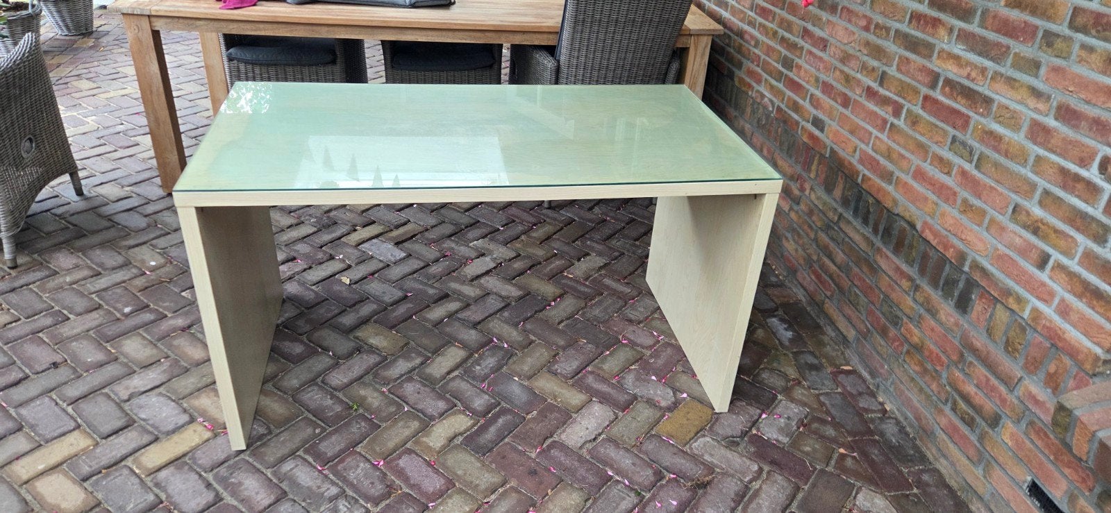 IKEA MIKAEL bureau incl. glasplaat, Ophalen, Gebruikt