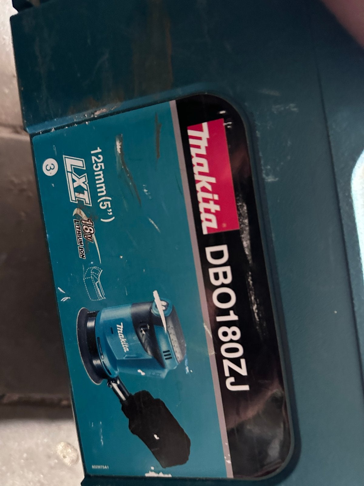 Makita DBO180ZJ 18V LXT Excentrische Schuurmachine, Ophalen of Verzenden, Gebruikt, Minder dan 600 watt, Excentrische schuurmachine