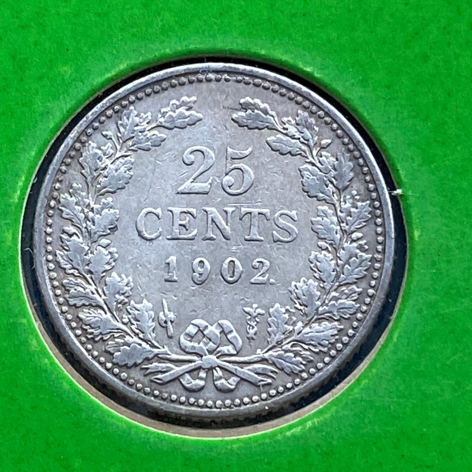 25 Cent / Kwartje Zilver uit 1902 van Wilhelmina kwaliteit !, Verzenden, Zilver, 25 cent, Koningin Wilhelmina