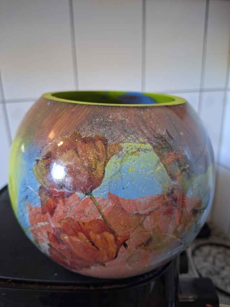 Vaas,bol, Ophalen of Verzenden, Overige kleuren, Glas, Minder dan 50 cm