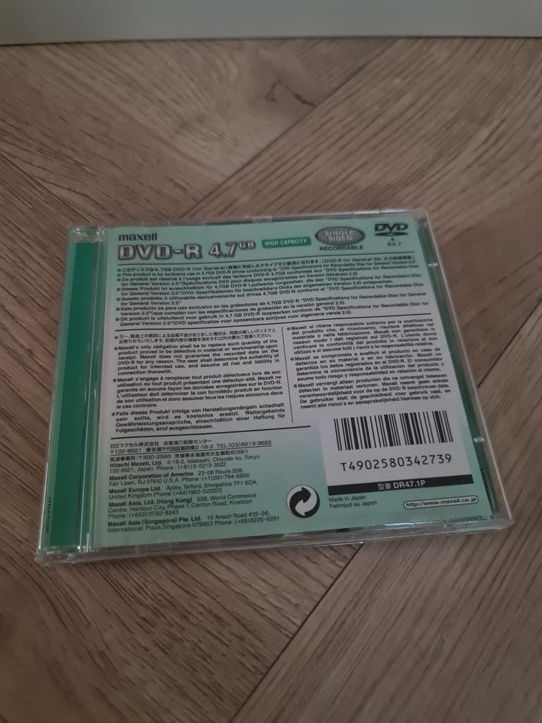 Maxell DVD-R 4.7 GB Single Sided Recordable, Ophalen of Verzenden, Nieuw, Dvd, Maxell