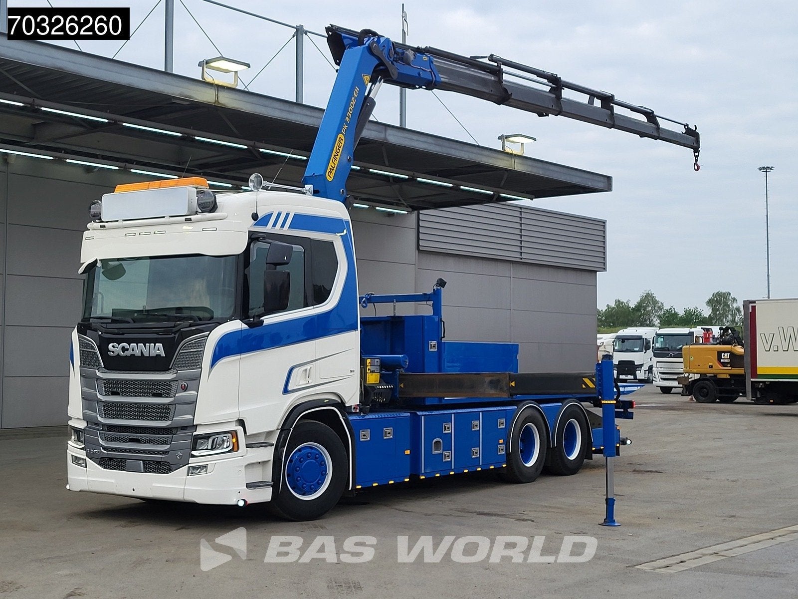 Scania R R580 6X2 Abschleppwagen Palfinger PK33002 EH Crane, Auto's, Automaat, Euro 6, Scania, Wit