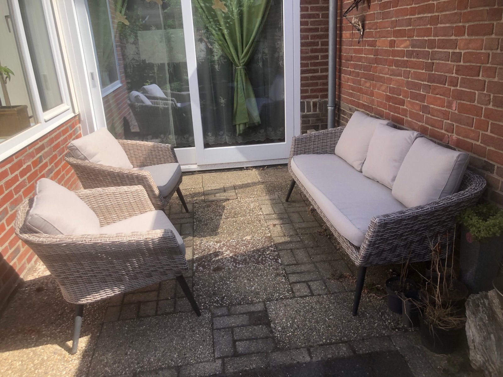 Wicker Loungeset (Jysk) bieden - deal - OPHALEN! 🥳, Ophalen, 4 zitplaatsen, Gebruikt, Loungeset