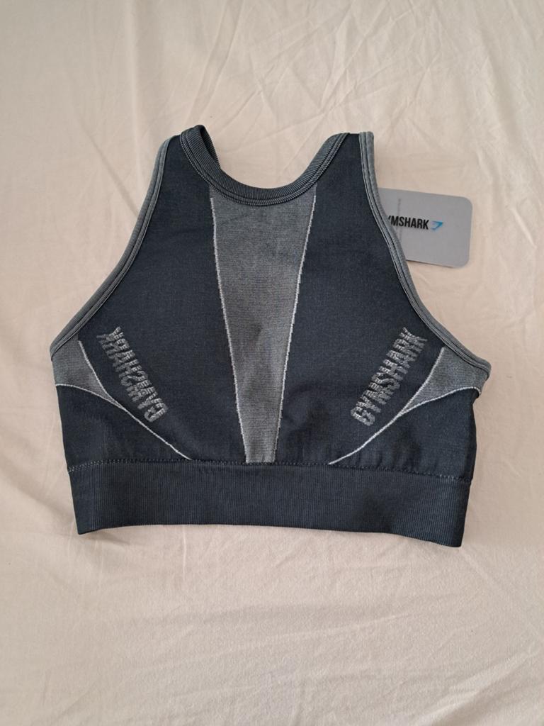 Gymshark Turbo Seamless Sport BH Zwart/Grijs XS, Zwart, Nieuw, Ophalen of Verzenden, Fitness of Aerobics