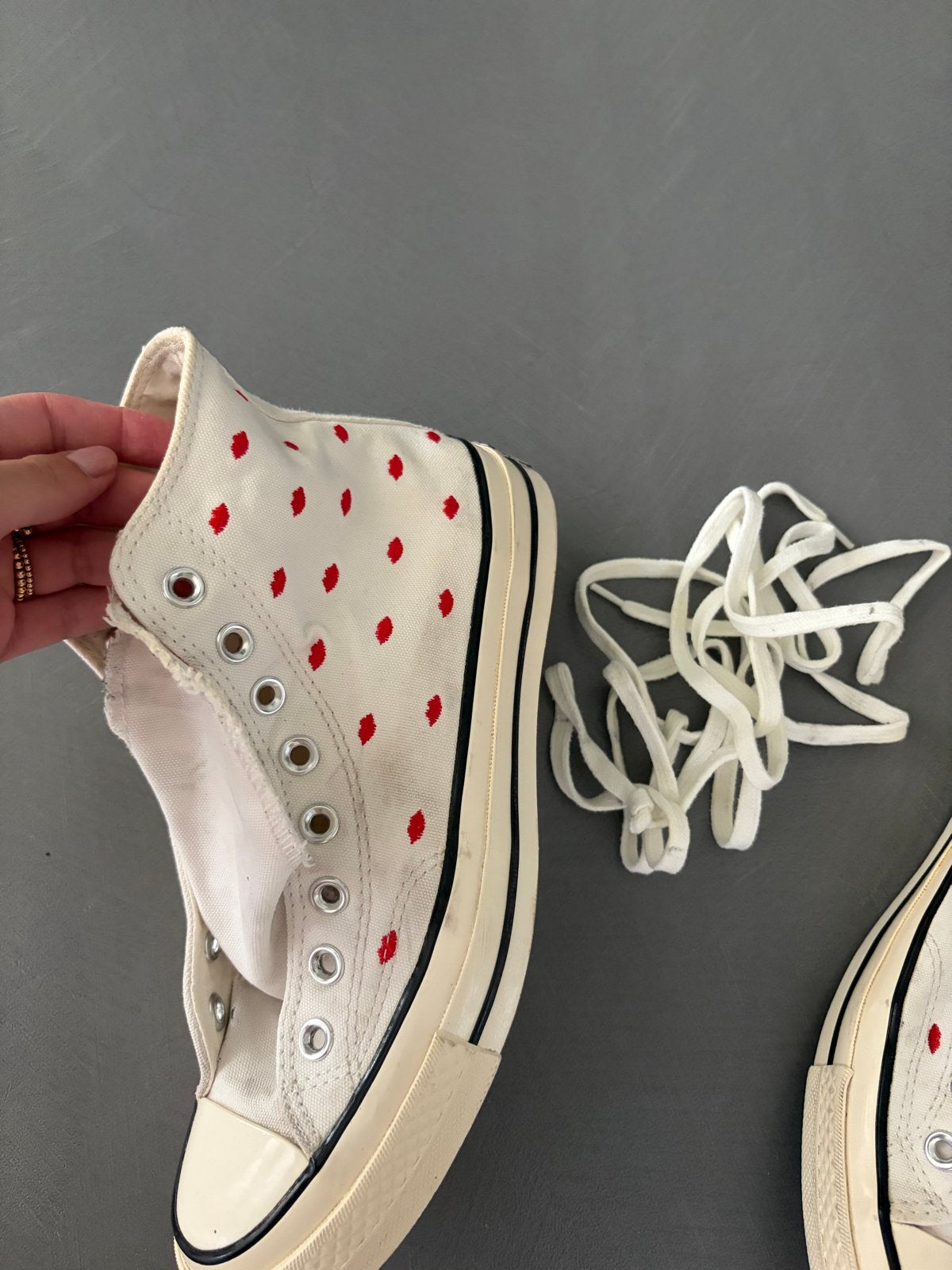 Converse All Star chuck high sneakers liefde maat 41, Ophalen of Verzenden, Zo goed als nieuw, Wit, Sneakers of Gympen