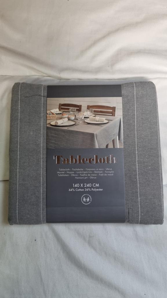 Nieuw Grijs Tafelkleed 140x240 cm - Katoen/Polyester, Ophalen of Verzenden, Nieuw, Rechthoek, Binnen