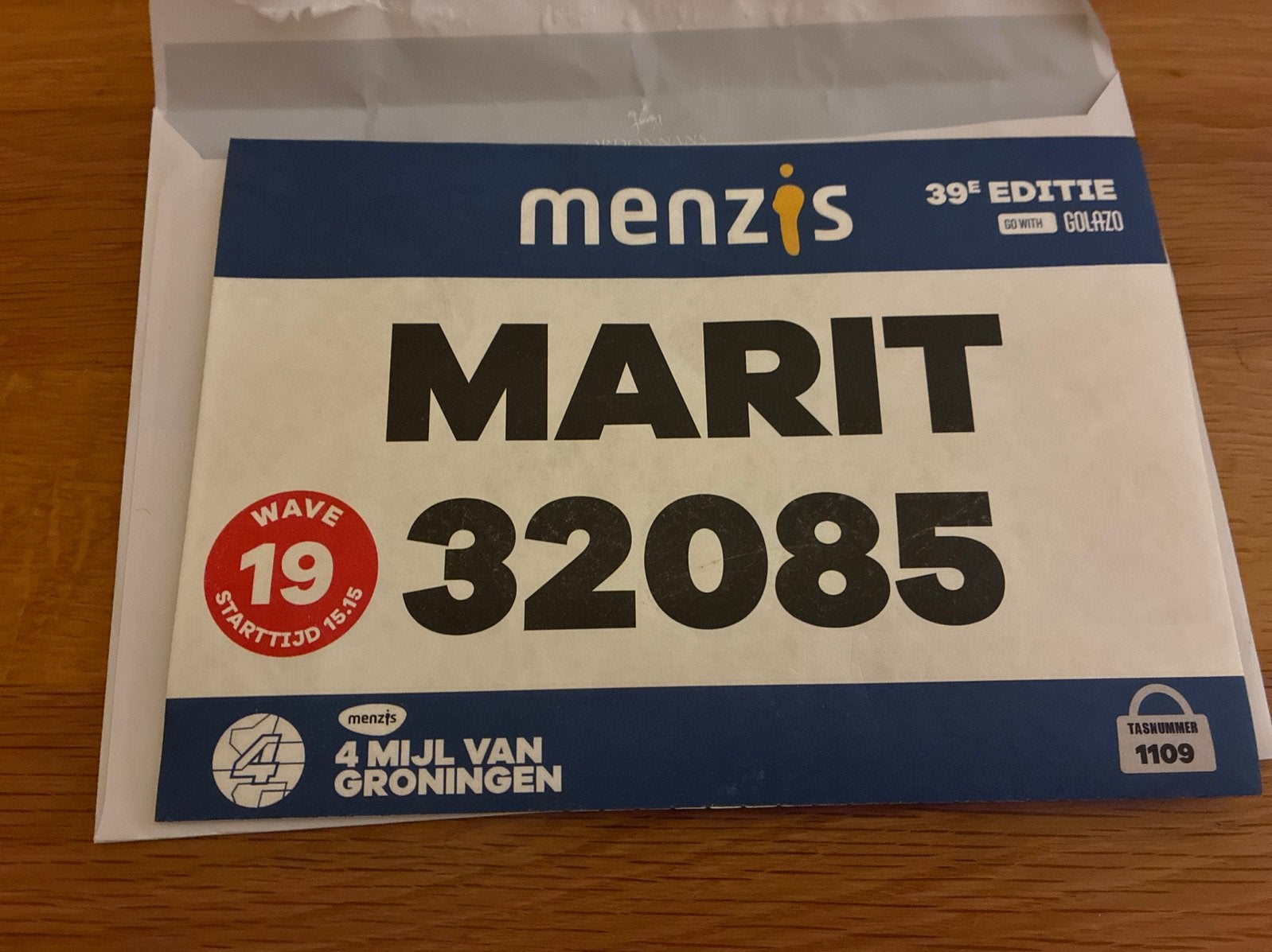 Startnummer 4 mijl Groningen wave 19, Cd's en Dvd's, Ophalen, Zo goed als nieuw, 1 bandje