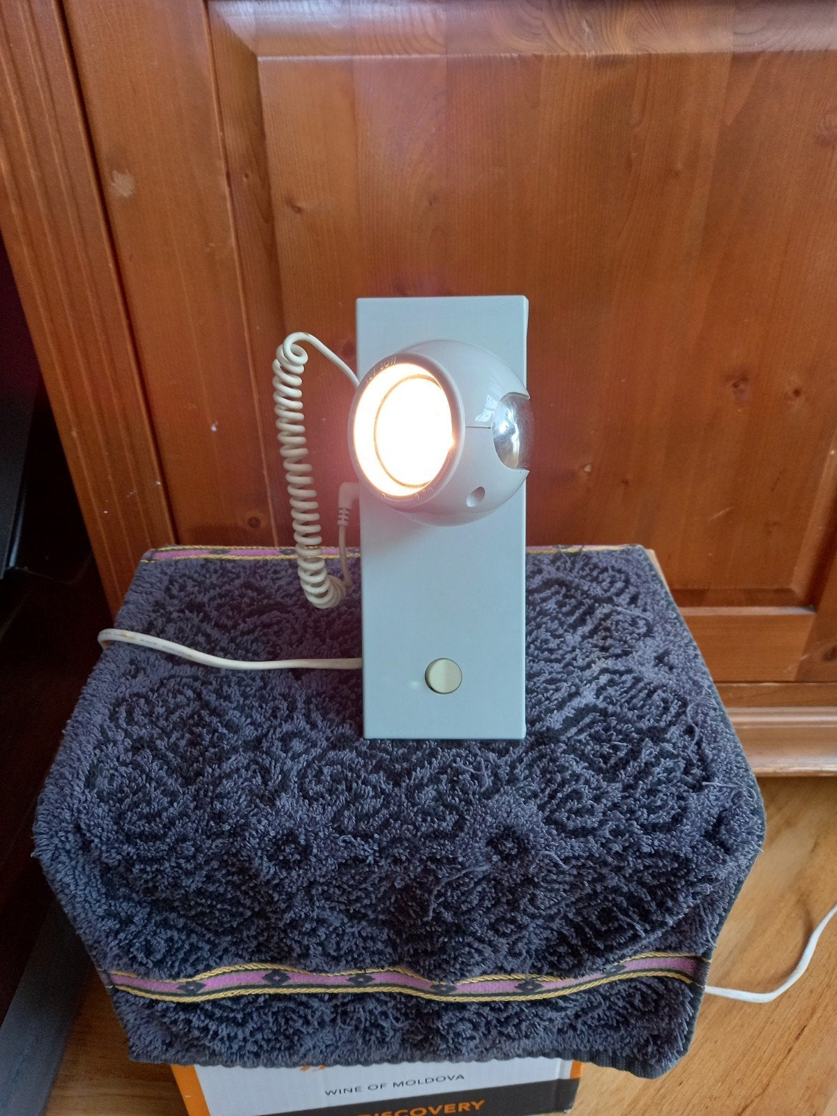 HEMA's vintage jaren 80 space age eyeball tafel/bureaulamp., Gebruikt, Overige merken, Vintage, Ophalen of Verzenden
