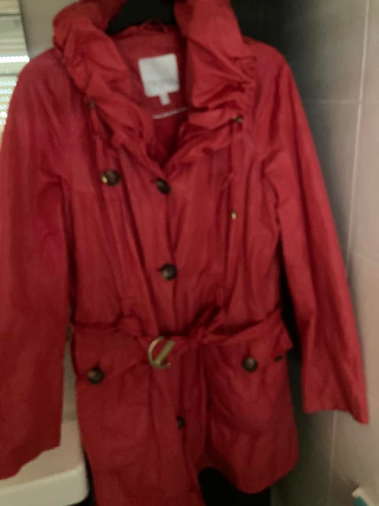 lange jas  Reset, Ophalen of Verzenden, Zo goed als nieuw, Maat 46/48 (XL) of groter, Rood