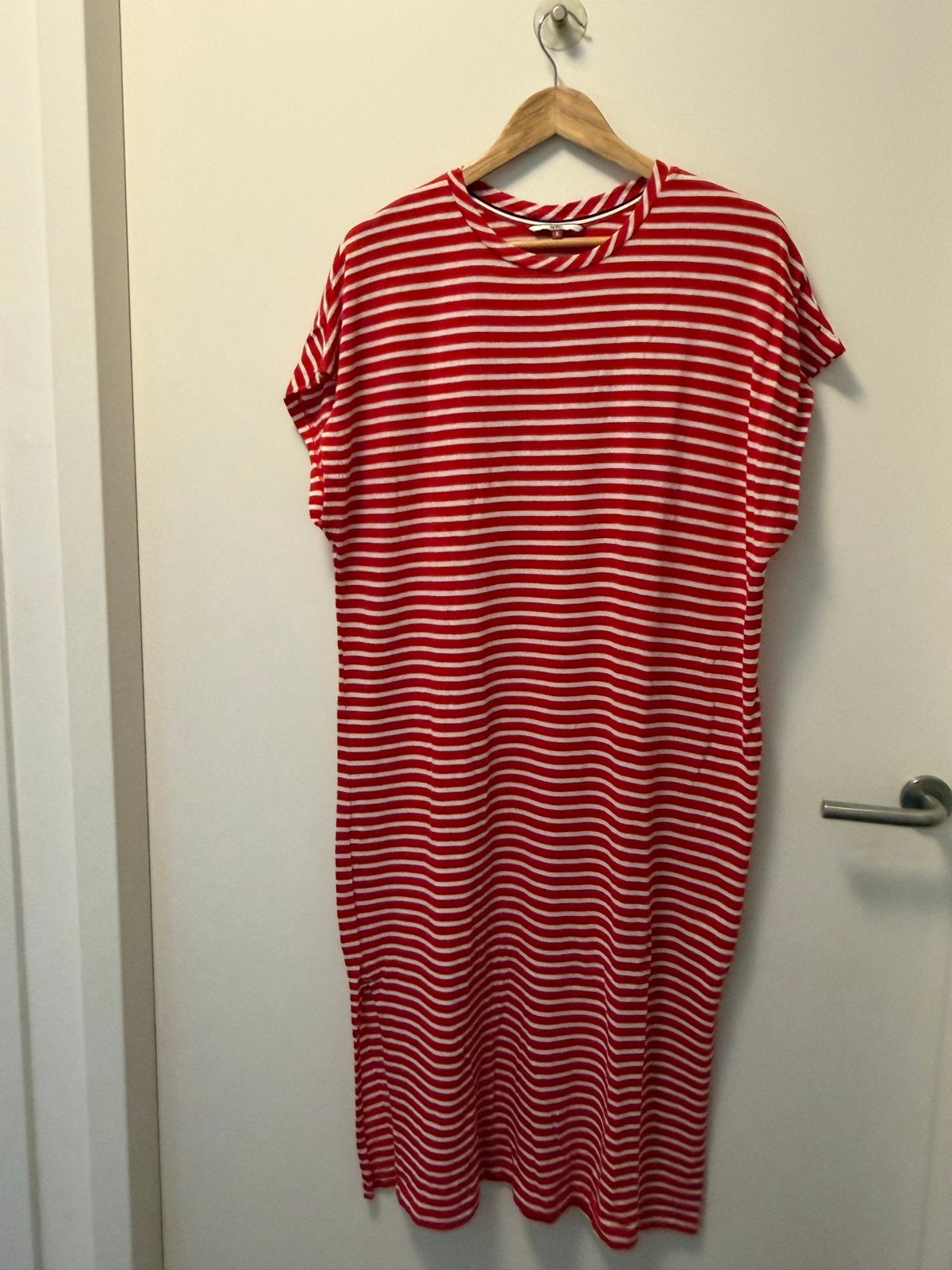 Tommy Jeans gestreepte maxi-jurk rood/wit, Ophalen of Verzenden, Zo goed als nieuw, Maat 36 (S), Rood