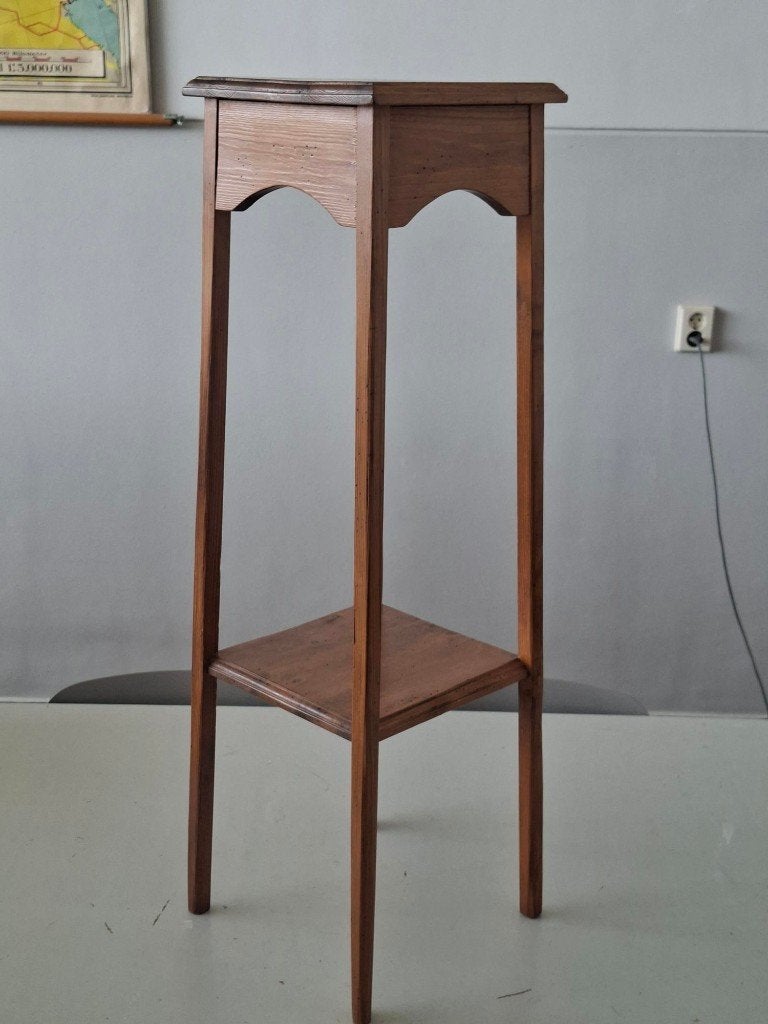 vintage hoge plantentafel pied de stalle brocante, Ophalen of Verzenden, Gebruikt