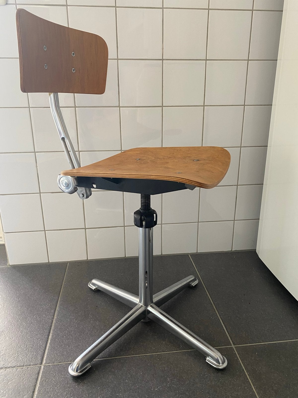 Industrieel atelierstoel, architectenstoel, bureaustoel, Ophalen