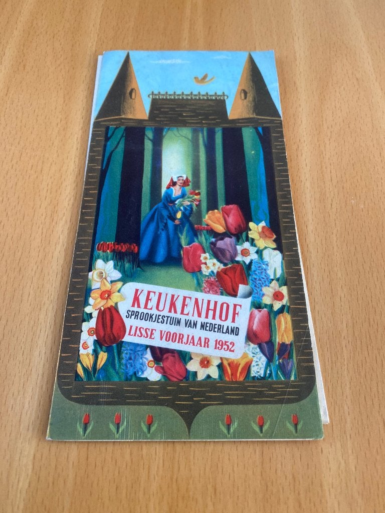 Keukenhof Sprookjestuin van Nederland Lisse Voorjaar 1952, Gelezen, Folder, Diverse auteurs, Ophalen of Verzenden
