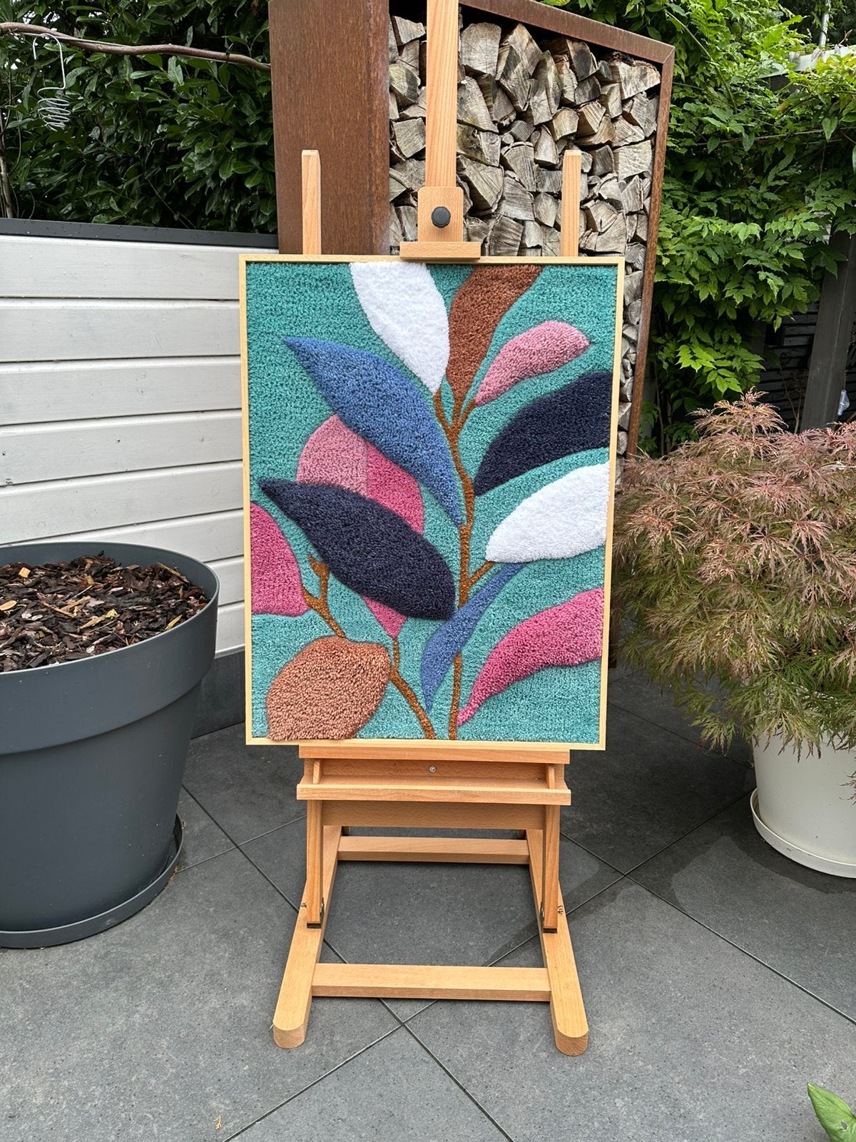 Uniek 3D wandkleed in houten lijst. Tufting art!, 80 cm, Wandkleed, Nieuw, Ophalen of Verzenden