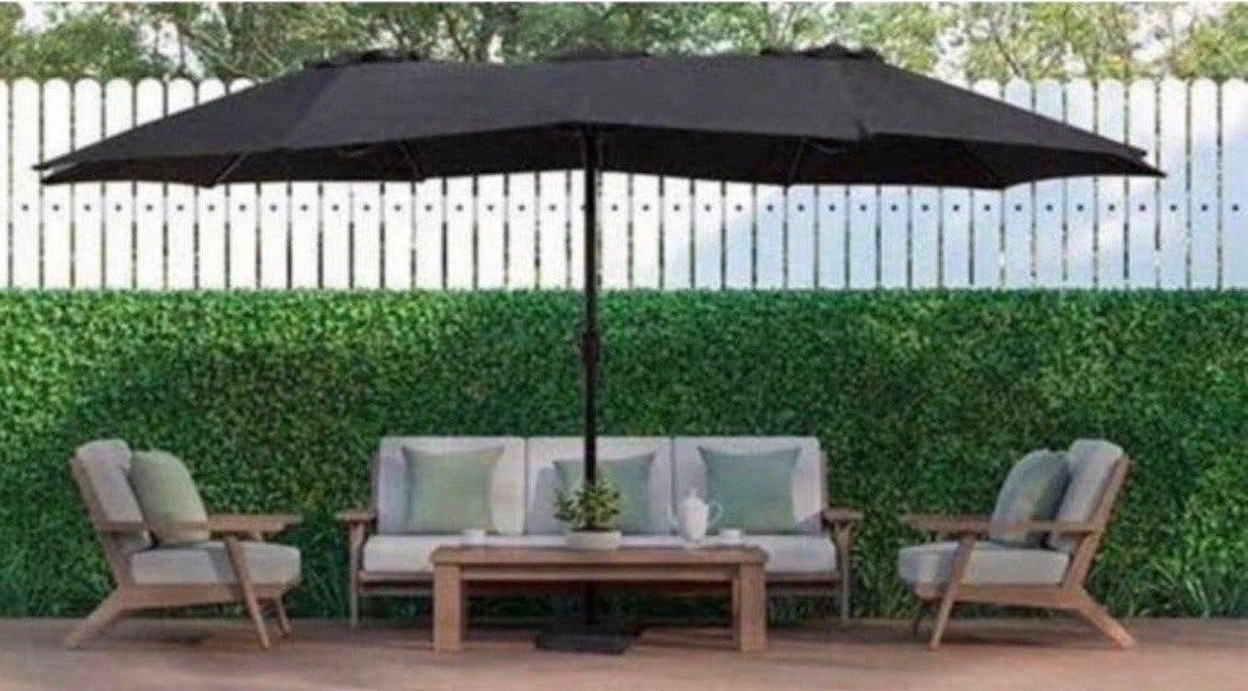Nieuwe Dubbele Parasol in Doos - Alleen Ophalen, Tuin en Terras, Ophalen, Stokparasol, Meer dan 4 meter, Nieuw