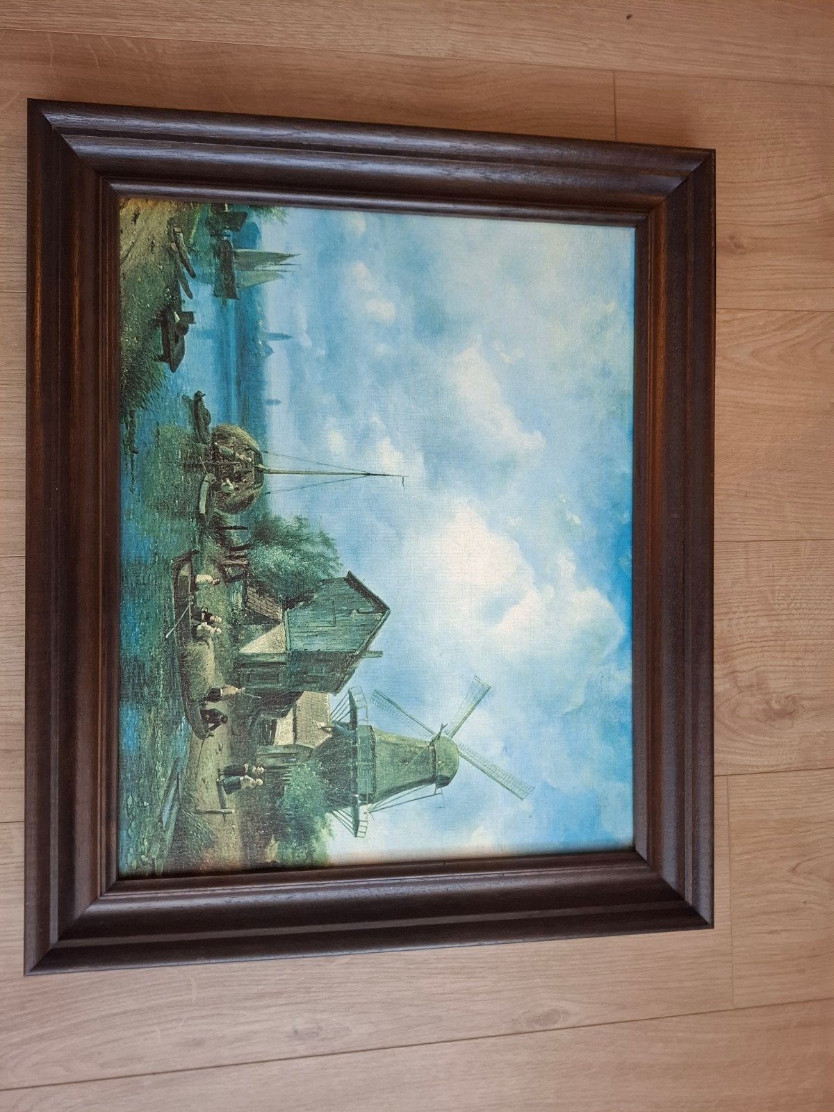 Landelijk Schilderij: Molen aan het Water, Ophalen, Doek, Landschap, Olieverf