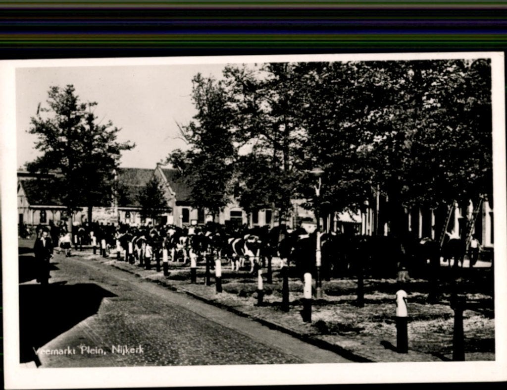 Nijkerk KVR21 1852 Veemarkt met Plein met Koeien, Ophalen of Verzenden, 1960 tot 1980, Ongelopen, Gelderland
