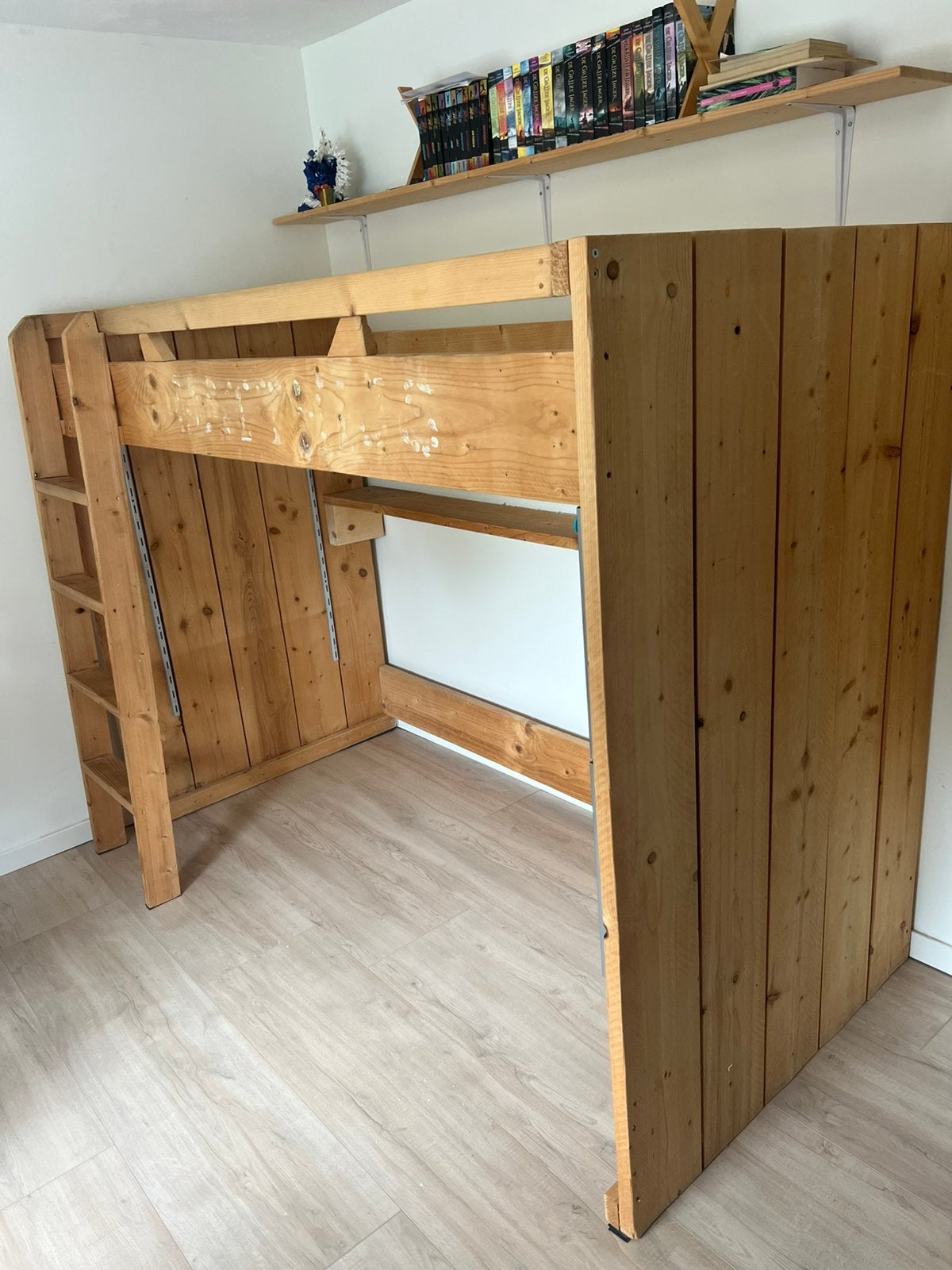 !! Hoogslaper bed hout jongens bed, Ophalen, Gebruikt, Hoogslaper