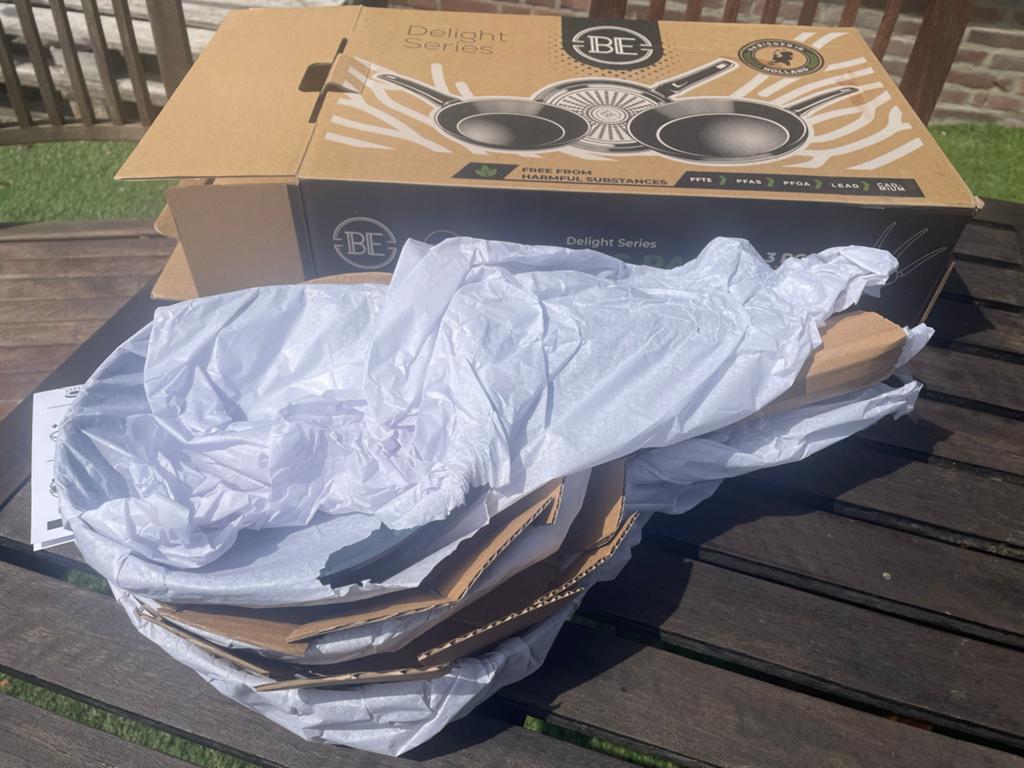 NIEUW 3-delige pannenset, PFAS-vrij, alle warmtebronnen, Ophalen, Nieuw, Rvs, Pannenset