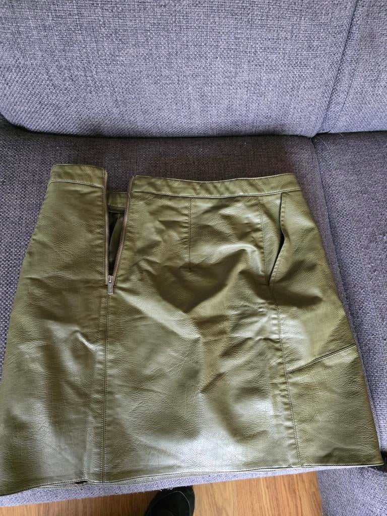 Groene leren rok, Maat 38/40 (M), Ophalen of Verzenden, Zo goed als nieuw, Boven de knie