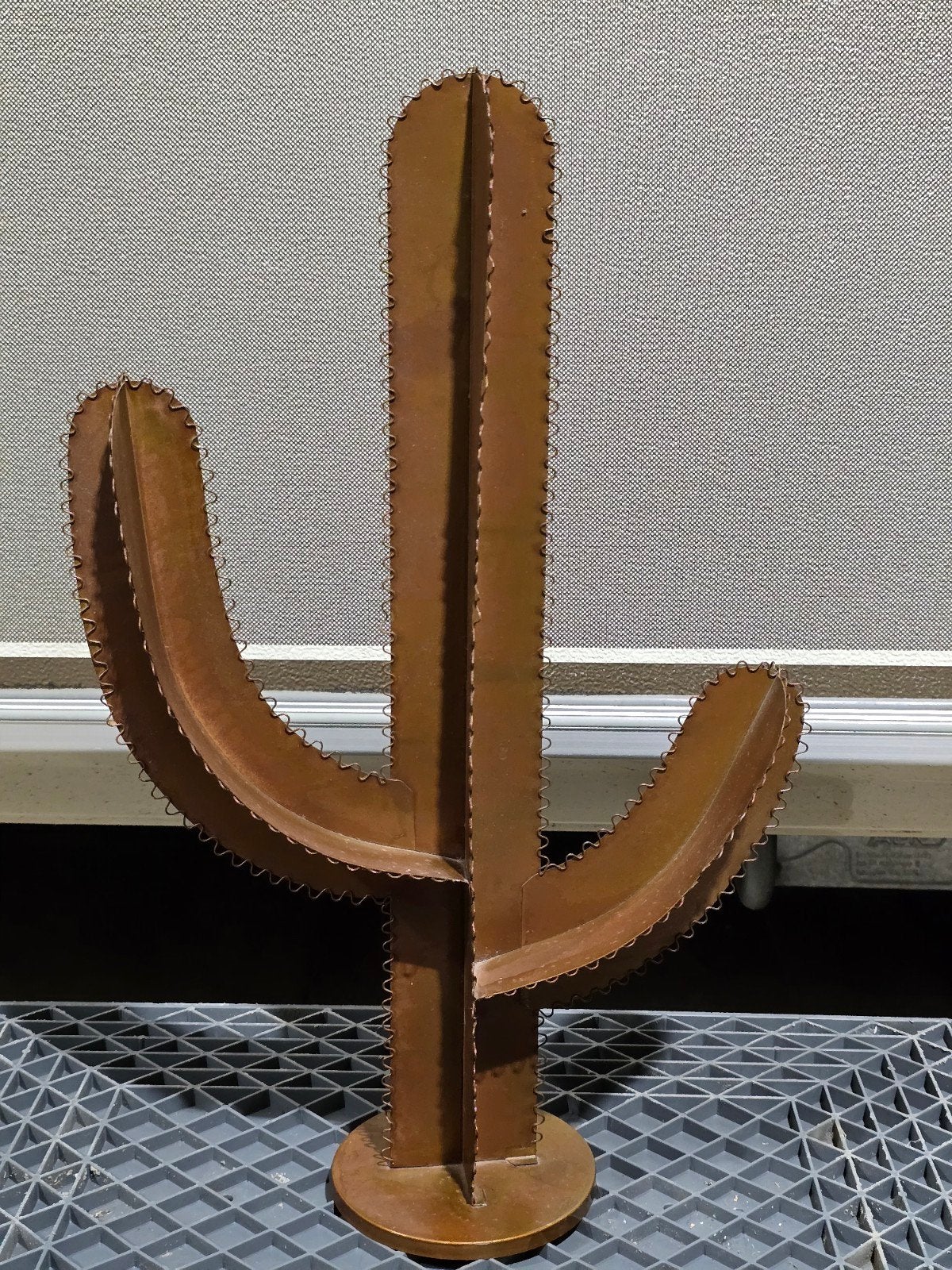 Metalen cactus decoratie, roestbruin, Ophalen, Gebruikt, Metaal, Bruin